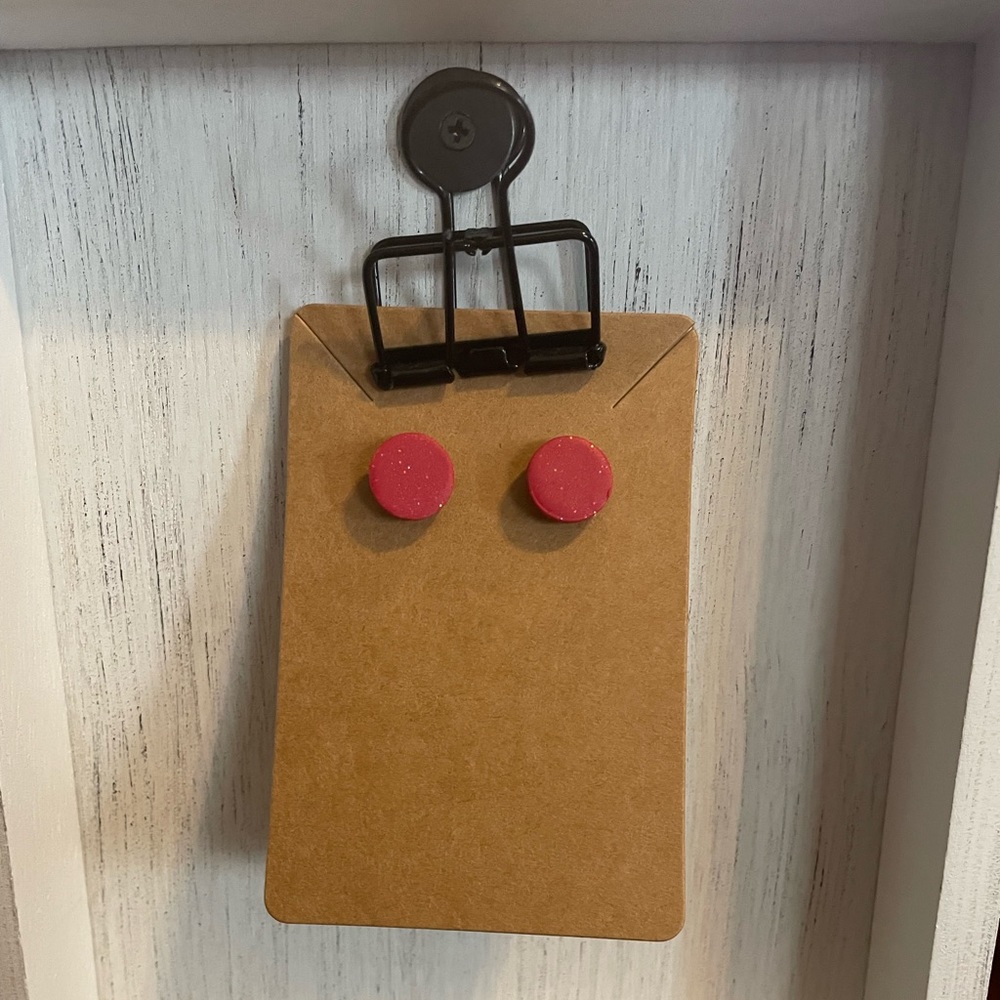 Sparkly red studs